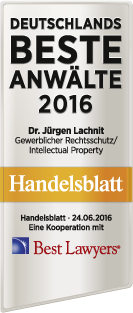 Handelsblatt Best Lawyers Jürgen Lachnit 2016