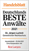 Handelsblatt Best Lawyers Jürgen Lachnit 2021